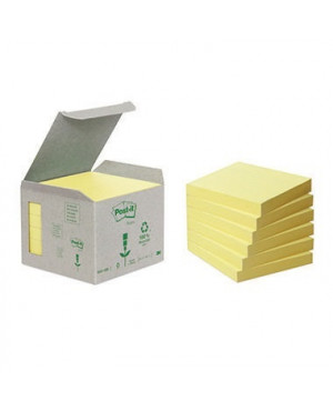 Post-it Haftnotiz Recycling Notes 6541B 76x76mm gelb 6 St./Pack.