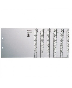 Leitz Registerserie 13500085 DIN A4 A-Z für 50Ordner Tauenpapier grau