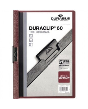 DURABLE Klemmmappe DURACLIP 60 220931 DIN A4 Hartfolie aubergine