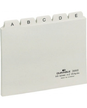 DURABLE Leitkarte 366002 DIN A6 quer A-Z Kunststoff weiß