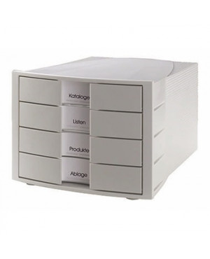 HAN Schubladenbox IMPULS 1010-X-11 DIN C4 4Schubfächer lichtgrau