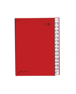 PAGNA Pultordner 24329-01 DIN A4 1-31 32Fächer Polypropylen rt