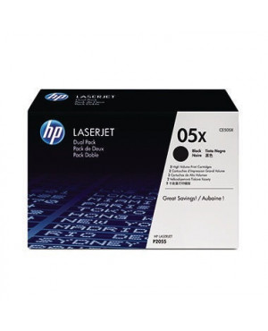 HP Toner CE505XD 05X 6.500Seiten schwarz 2 St./Pack.