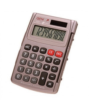 GENIE® Taschenrechner 520 10-stellig mit Klappdeckel grau