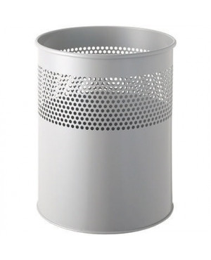 helit Papierkorb H2515787 26x31,5cm 15l rund Metall aluminiumgrau