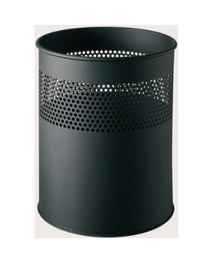 helit Papierkorb H2515795 26x31,5cm 15l rund Metall schwarz