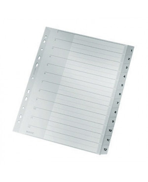 Leitz Register 12820000 DIN A4 1-12 Polypropylen grau