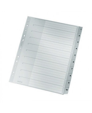 Leitz Register 12800000 DIN A4 1-10 Polypropylen grau