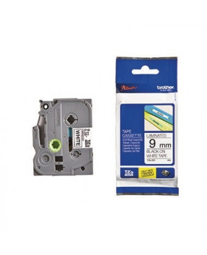 P-touch Schriftbandkassette TZE221 9mmx8m laminiert sw auf ws