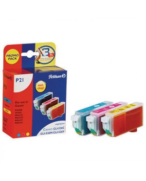 Pelikan Tintenpatrone 4106650 P21 Set wie Canon CLI526 3 St./Pack