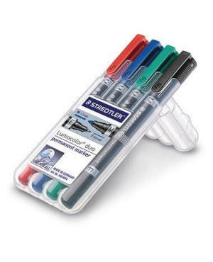 STAEDTLER Permanentmarker Lumocolor duo 348 WP4 0,6mm/1,5mm 4 St./Pack.