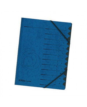 Herlitz Ordnungsmappe 10843316 DIN A4 12 Fächer Karton blau