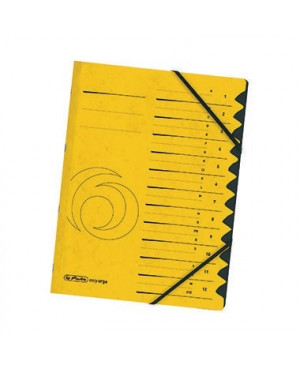 Herlitz Ordnungsmappe 10843340 DIN A4 12 Fächer Karton gelb