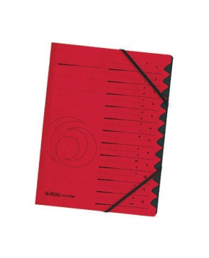 Herlitz Ordnungsmappe 10843324 DIN A4 12 Fächer Karton rot