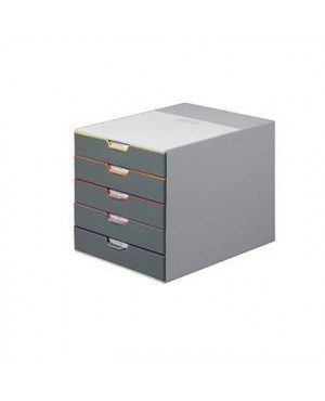 DURABLE Schubladenbox VARICOLOR 5 760527 5Schubfächer grau/bunt