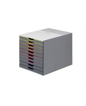 DURABLE Schubladenbox VARICOLOR 10 761027 10Schubfächer grau/bunt