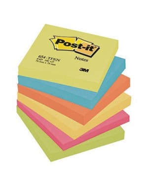 Post-it Haftnotiz Active Collection 654TFEN 76x76mm sortiert 6 St./Pack