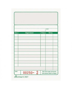 RNK Kassenblock 2952F 100x150mm 2x50Blatt