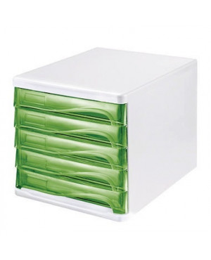 helit Schubladenbox economy H6129450 DIN A4-C4 ws/gn.tr