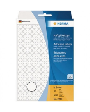 HERMA Markierungspunkt 2210 8mm Papier weiß 5.632 St./Pack.