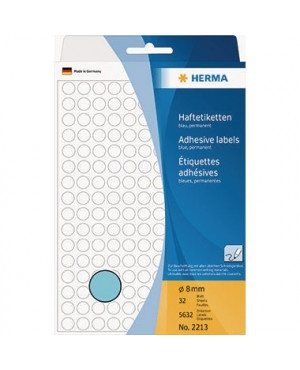HERMA Markierungspunkt 2213 8mm Papier blau 5.632 St./Pack.