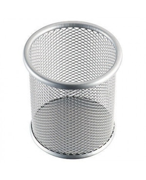 helit Stifteköcher Mesh H2518100 9x10cm rund 1Fach Metall silber