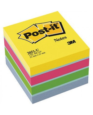 Post-it Haftnotizwürfel Mini 2051-U 2051-U 51x40x51mm 400Bl. sortiert