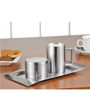 Esmeyer Zucker- und Milchset Wave 400-1655 Edelstahl gebürstet silber