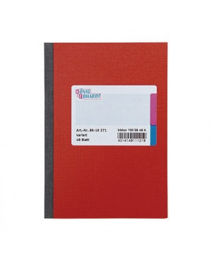 König & Ebhardt Kladde 8616271 DIN A6 kariert 48Blatt rot