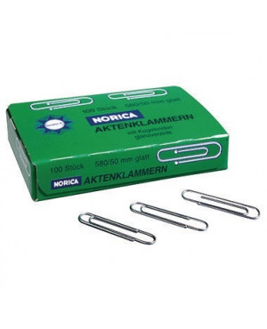 NORICA Büroklammer 2260 50mm glatt verzinkt 100 St./Pack.