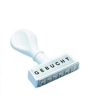 WEDO Textstempel 19312 GEBUCHT 45mm Kunststoff weiß