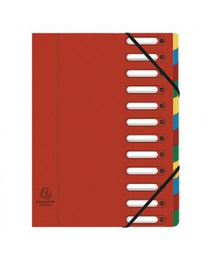 Exacompta Ordnungsmappe Harmonika 55125E DIN A4 12Fächer rot