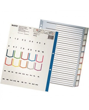 Leitz Register 43700000 blanko DIN A4 10teilig PP grau