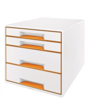 Leitz Schubladenbox WOW CUBE 52131044 4Schubfächer weiß/orange