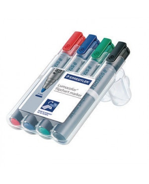STAEDTLER Flipchartmaker Lumocolor 356 WP4 2mm sortiert 4 St./Pack.