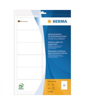 HERMA Adressetikett 4432 94x47mm sk weiß 240 St./Pack.