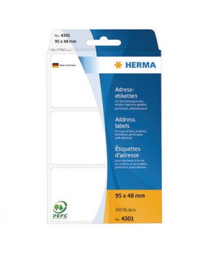 HERMA Adressetikett 4301 95x48mm weiß 250 St./Pack.