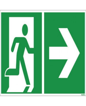 Hinweisschild Rettungsweg rechts 30x15cm Hart-PVC