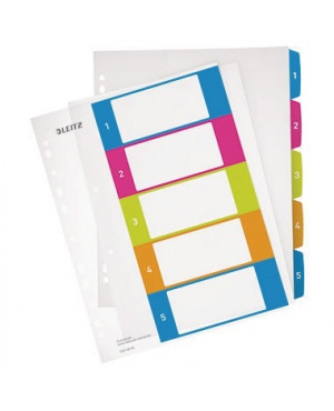 Leitz Register WOW 12410000 DIN A4 1-5 volle Höhe PP farbig