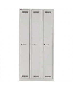 Bisley Spind LIGHT GL09T1245 900x1.850x500mm 3Abteile lichtgrau