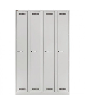 Bisley Spind LIGHT GL12Q1245 1200x1.850x500mm 4Abteile lichtgrau