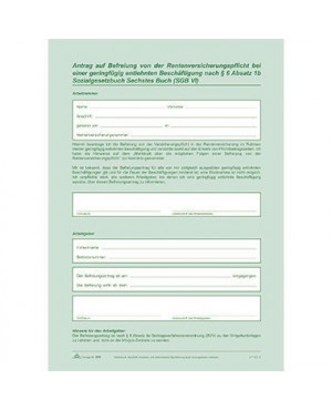 RNK Arbeitsvertrag 518 geringfügig Beschäftigte DIN A4 2x2Blatt