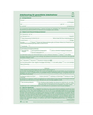 RNK Arbeitsvertrag 542 gewerbliche Arbeitnehmer DIN A4 2x2Blatt