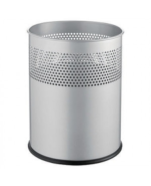 helit Papierkorb H2515799 26x31,5cm 15l rund Metall silber