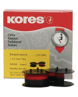 Kores Tischrechnerfarbband G051NSSR Gr.51 13mmx6m Seide schwarz/rot