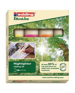 edding Textmarker Highlighter 24 EcoLine 4-24-4 sortiert 4 St./Pack.