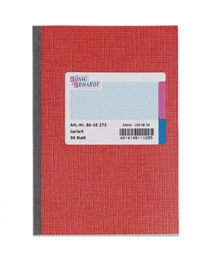 König & Ebhardt Kladde 8616272 DIN A6 kariert 96Blatt rot