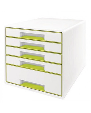 Leitz Schubladenbox WOW CUBE 52141064 5Schubfächer weiß/grün
