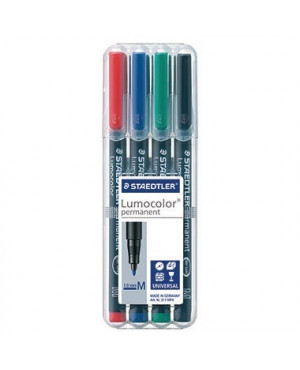 STAEDTLER Folienschreiber Lumocolor 317 WP4 1mm sortiert 4 St./Pack.