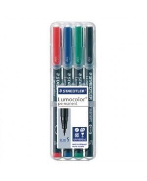 STAEDTLER Folienschreiber Lumocolor 313 WP4 0,4mm sortiert 4 St./Pack.